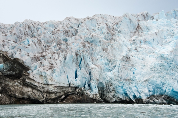 The weather has sculpted the surface of Amalia (or Skua) Glacier, Amalia Sound, Bernardo O´Higgins National Park, Patagonia, Chile